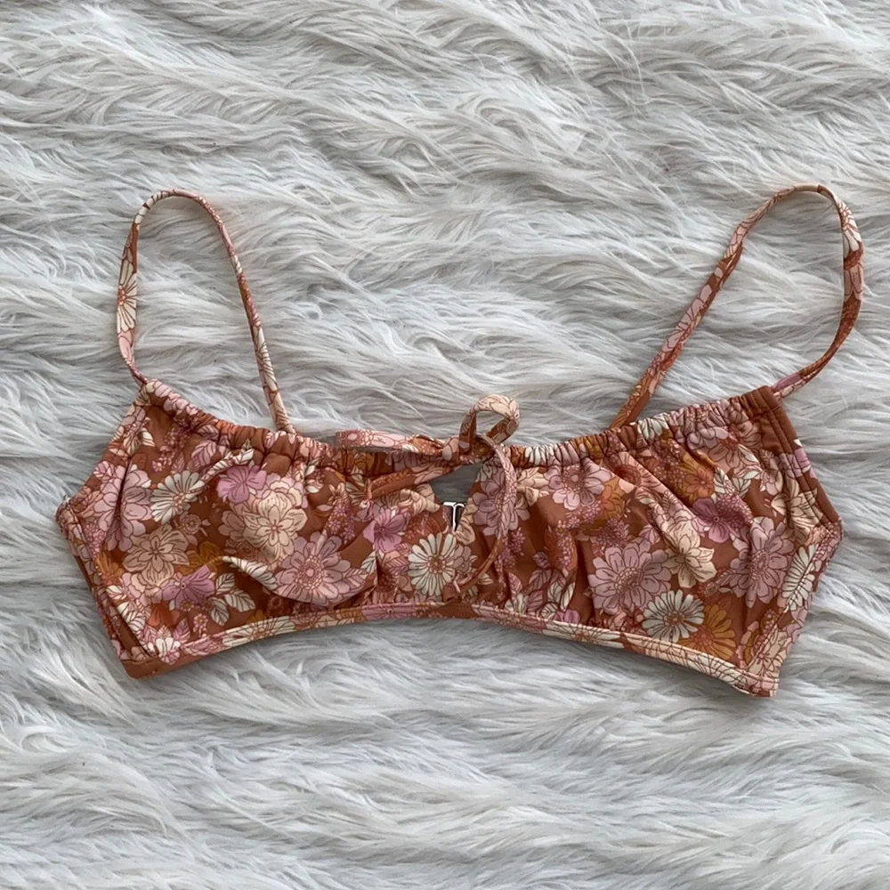 Xhilaration | Front Tie Floral Bikini Top